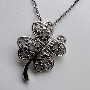 Sterling Silver 925 Shamrock Pendant Necklace